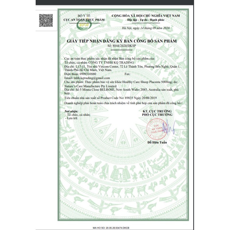 ( Mẫu mới nhất) Viên uống nhau thai cừu Healthy Care Úc 100 viên | Thế Giới Skin Care