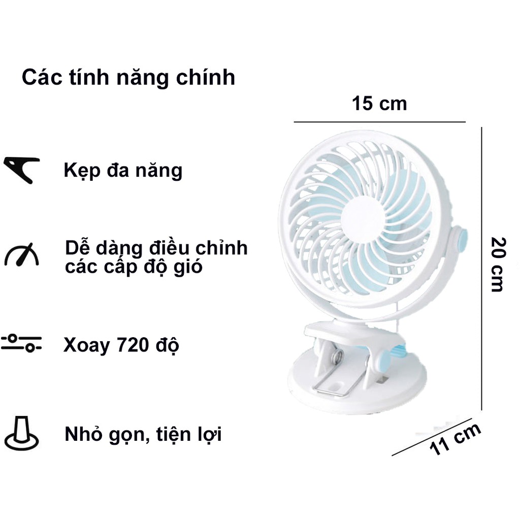Quạt Kẹp Bàn | Quạt USB Thích hợp cho dân Văn Phòng, Xoay 360 độ, Kẹp chắc chắn – Siêu Mát | BigBuy360 - bigbuy360.vn