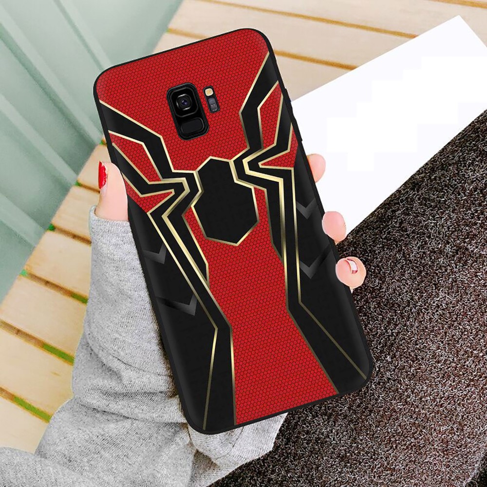 Marvel Superhero Spider-Man Soft Black TPU Silicone Phone Case for Samusng Galaxy S10 S10e S10 Plus S10 Lite Anti-fall Back Cover