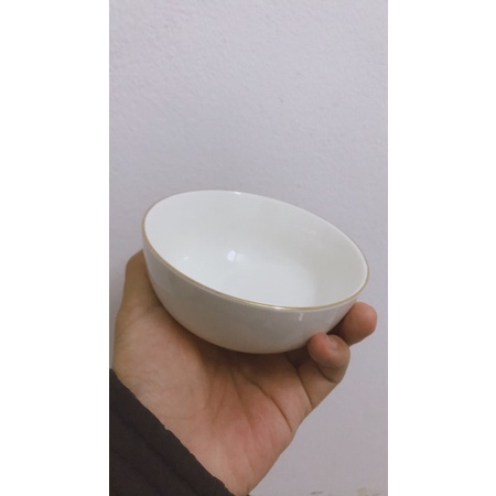 Bát ăn cơm viền vàng 12k Minh Châu sứ xương - Bảo hành 1 đổi 1