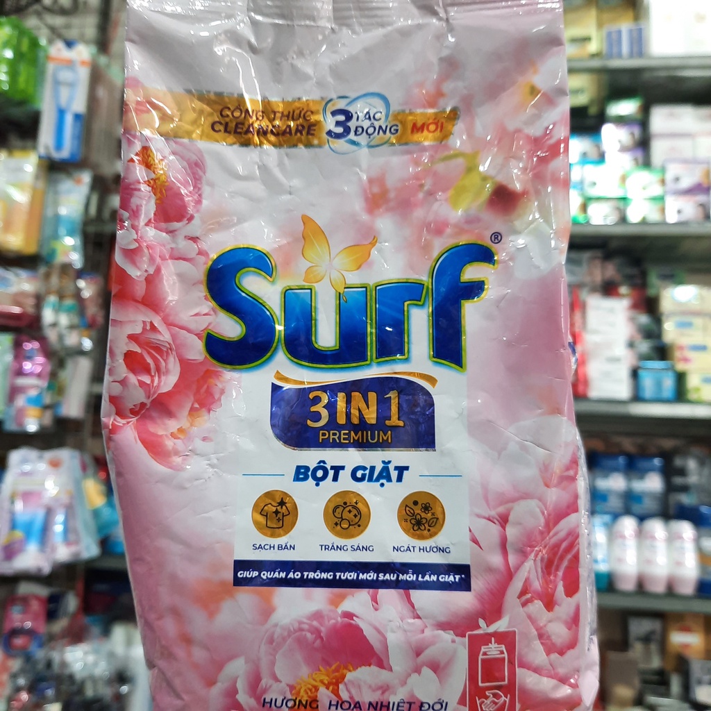 Bột giặt 3 tác động Surf 3in1 Premium Hương Hoa Nhiệt Đới 720g