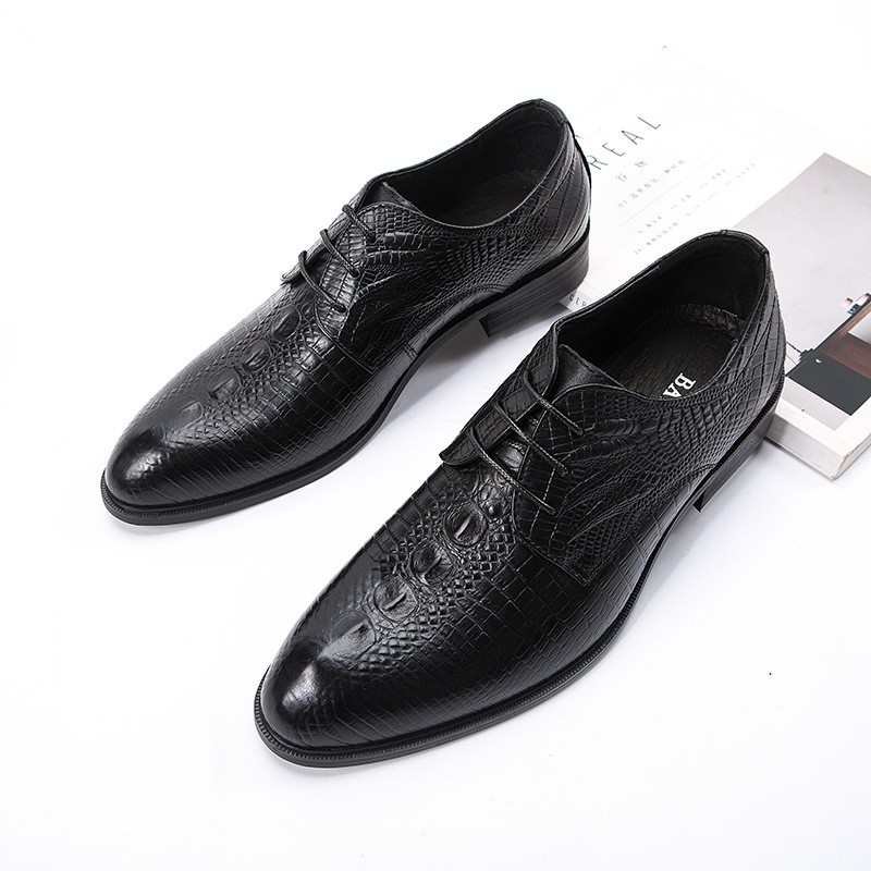 Giầy cưới, giầy công sở da bò cao cấp êm mềm, thoải mái thoáng khí BAYEKS G6628-Đ