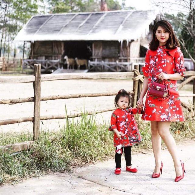 Set đầm mẹ và bé chất gấm xịn