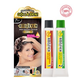 Nhuộm Phủ Bạc Dược Thảo dạng gội Số 7 Đen tự nhiên - Hương Hoa Quả (60g+60g) Hàn Quốc