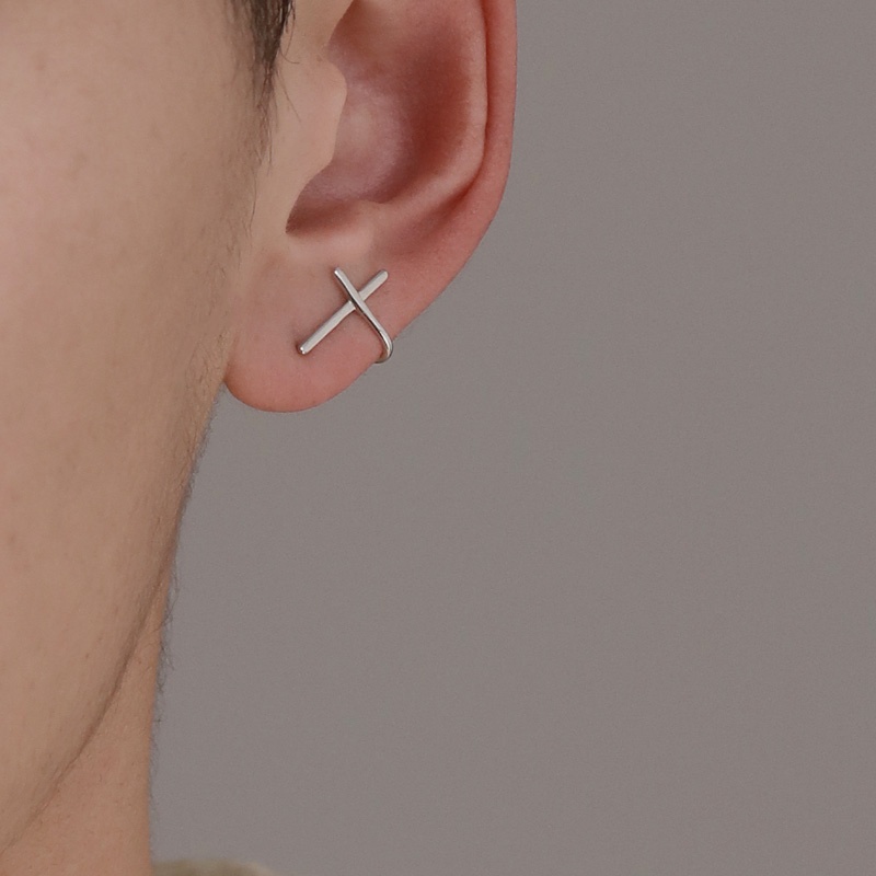 Bông tai thánh giá bạc 925 DaLiA Jewelry cho nam và nữ khuyên tai bac cá tính