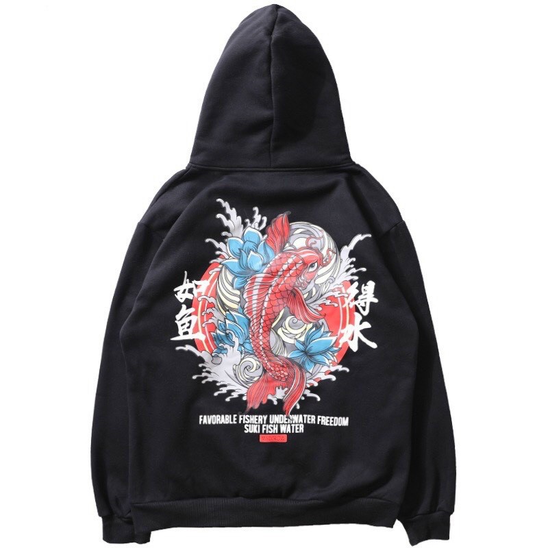 [ Form rộng- Hàng cực chất ] Áo khoác nỉ hoodie in màu hình cá chép siêu hot 2020 | BigBuy360 - bigbuy360.vn