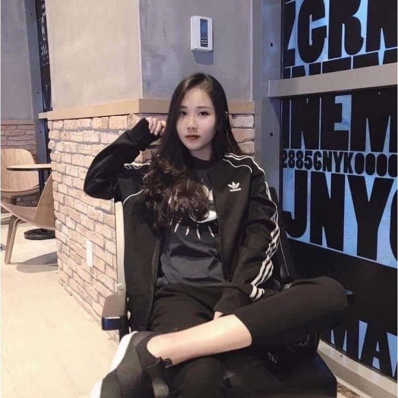 (HÀNG XUẤT XỊN) Áo khoác das đen đơn giản Bomber 3 Stripes Full Tem Tag,Made In Cambo Full Khoá Ép Cao Cấp Chống nước