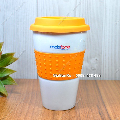 MS: 4651 - LY SỨ MỸ THUẬT CÓ NẮP CAO SU - HÀNG QUẢNG CÁO MOBIFONE