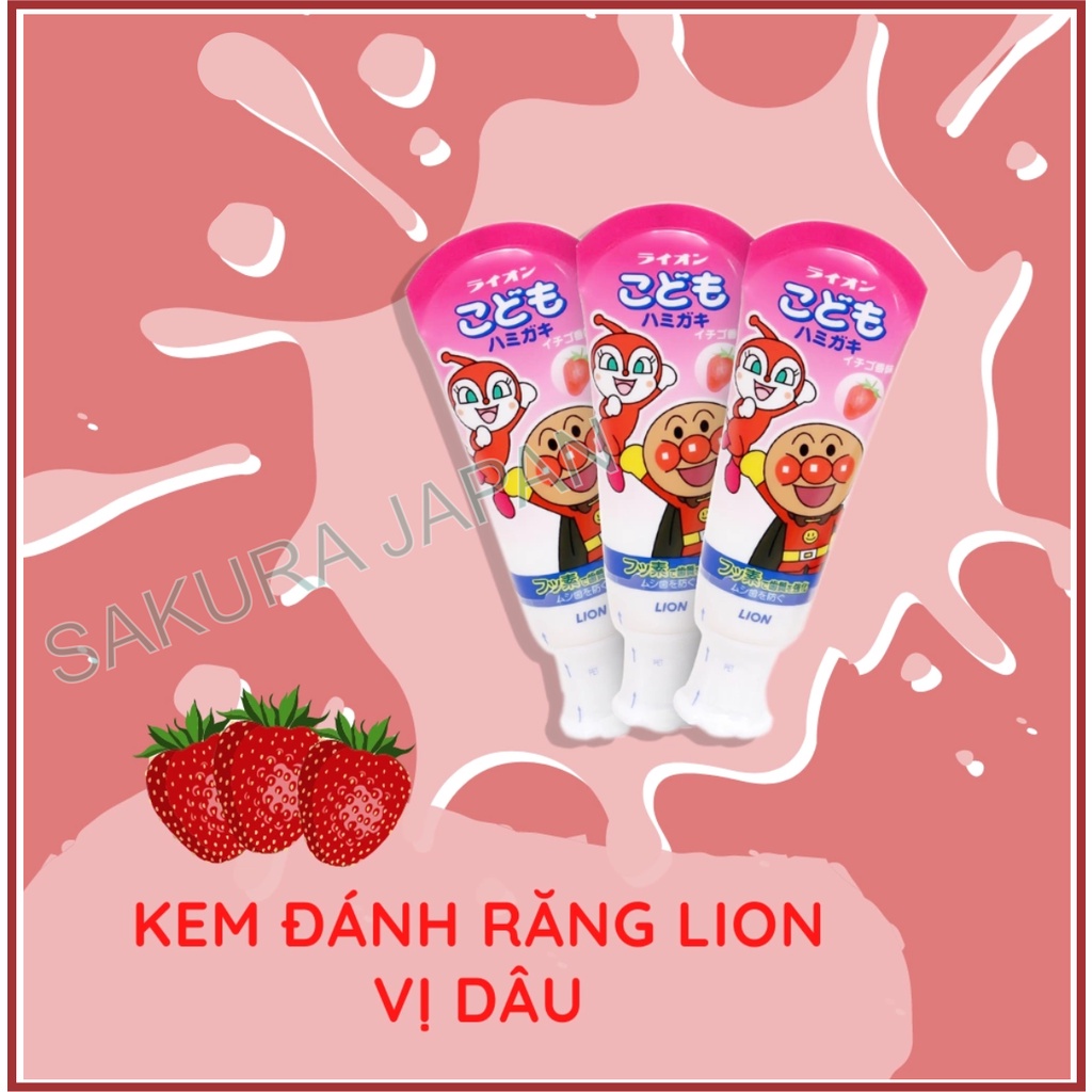 Kem đánh răng trẻ em Lion 40g Nhật Bản an toàn có thể nuốt được