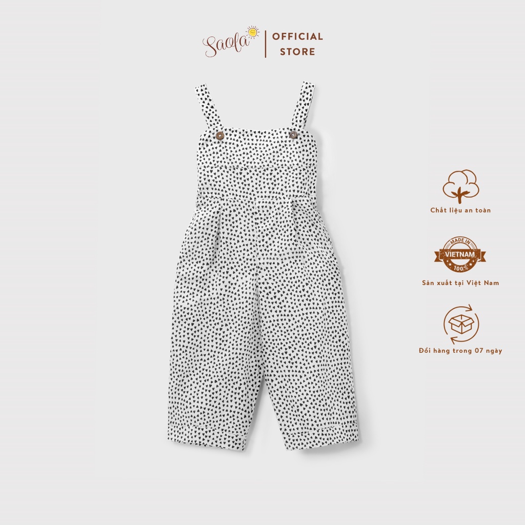 Bộ Áo Liền Quần Jumpsuit Hai Dây Siêu Cute Họa Tiết Đáng Yêu Cho Bé Gái