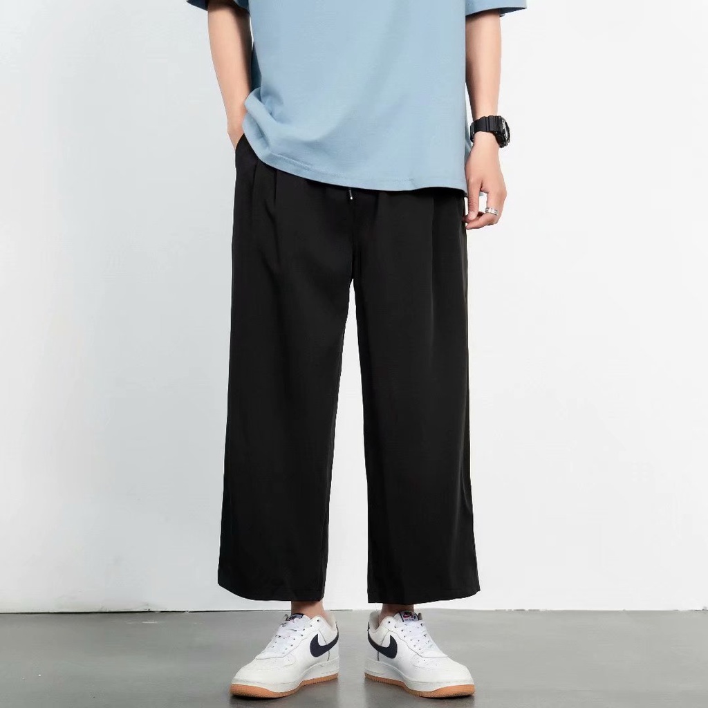Quần ống rộng nam nữ , quần suông nam nữ ống rộng unisex lem tăm quần dài màu sángTTE221