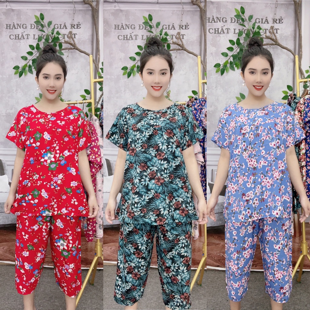 Đồ Bộ Mặc Nhà Chất Vải Tôn Lanh 🪴 Đồ Bộ Trung Niên Quần Lửng Có Size tới 80kg