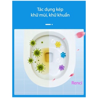 Gel thơm khử trùng bồn cầu gel khử mùi bồn cầu dạng thạch hình bông hoa với 6 mùi thơm cho nhà vệ sinh