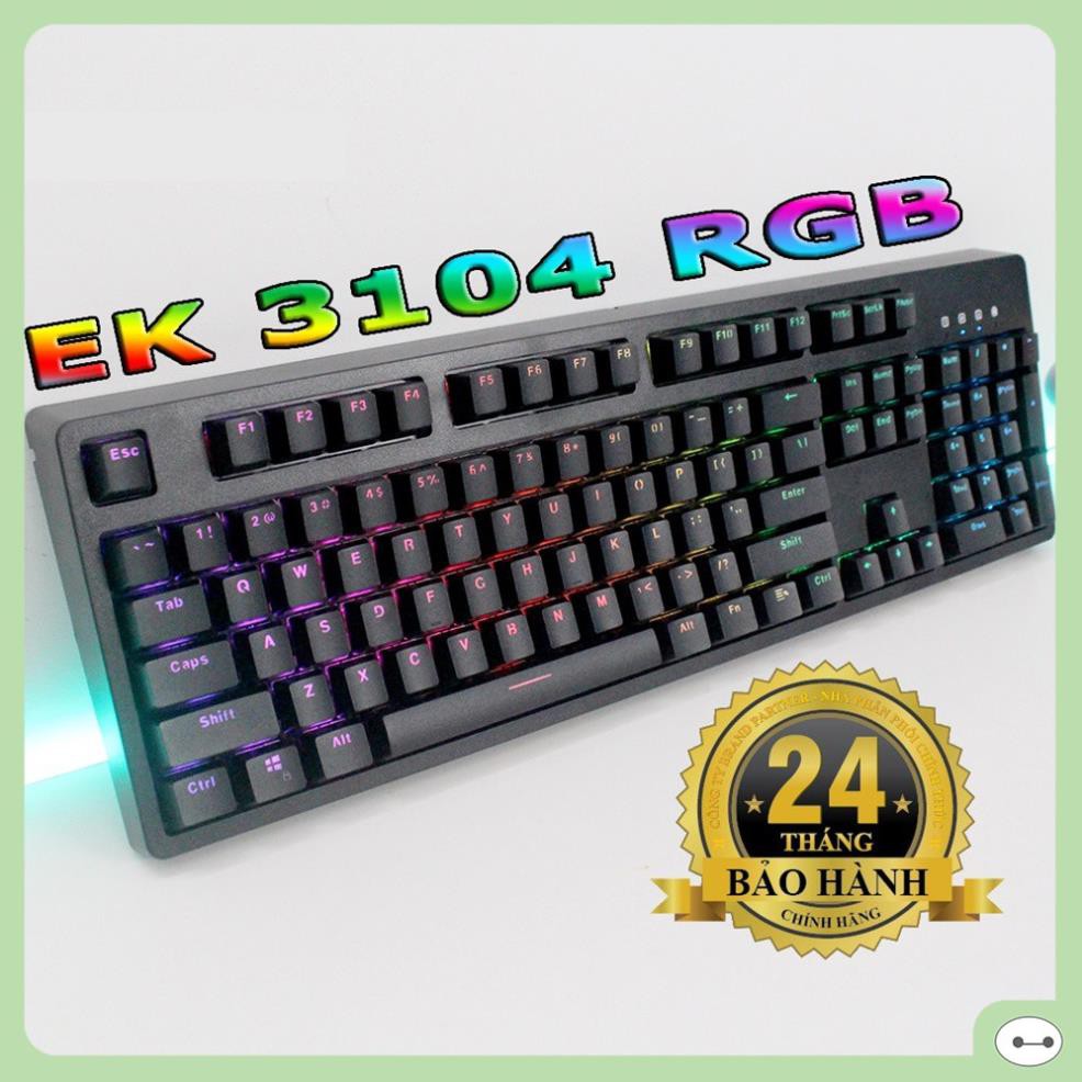 [Mã SKAMCLU9 giảm 10% đơn 100K] BÀN PHÍM CƠ E-DRA EK3104 LED RGB HUANO SWITCH