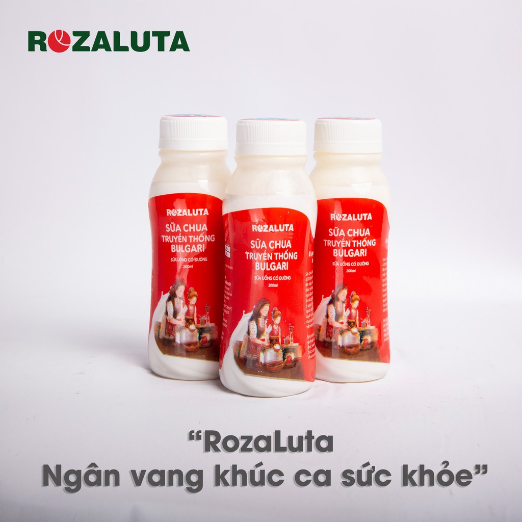 Sữa chua uống có đường Rozaluta - Sữa chua truyền thống Bulgari 200ml/chai