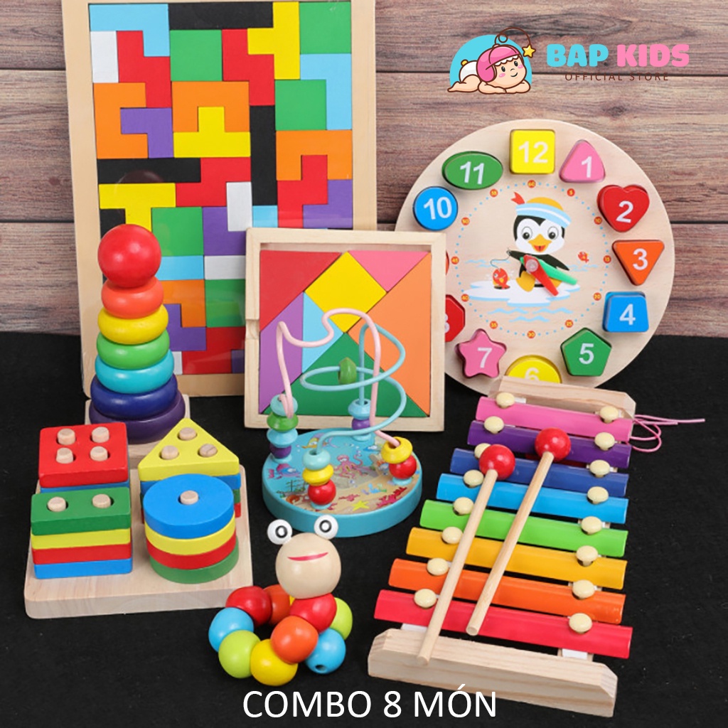 Đồ chơi gỗ BAPKIDS Đồ chơi giáo dục cho bé phát triển kỹ năng cơ bản
