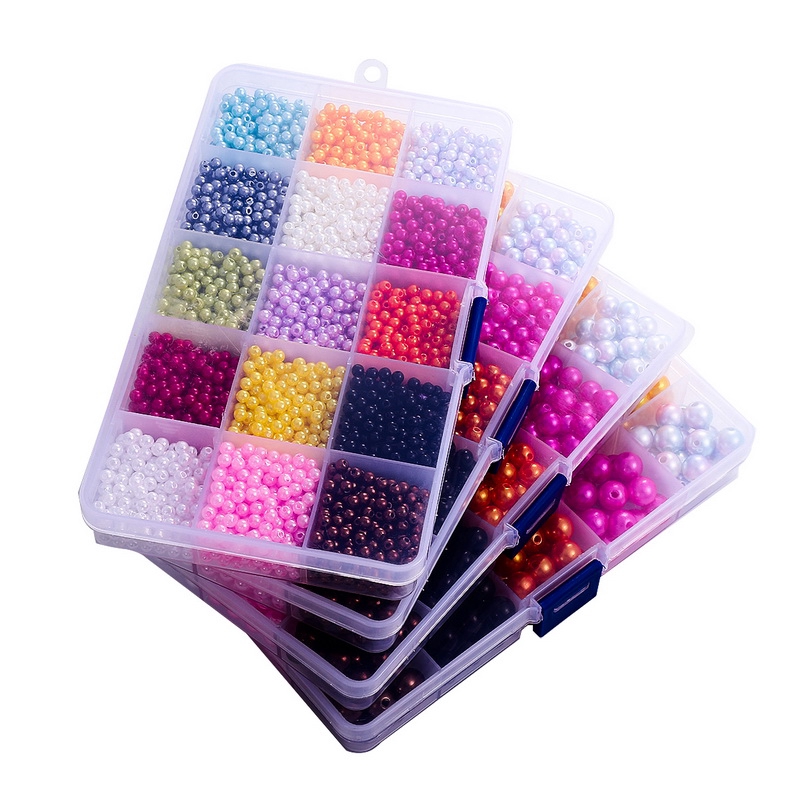 Bộ hạt ngọc trai nhân tạo tròn bằng ABS dùng trang trí sổ tay thủ công/ sổ lưu niệm/ may vá
