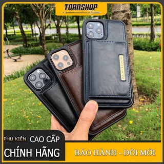 [ ỐP VÍ DA CAO CẤP] Ốp lưng da iPhone 12, 12 Pro, 12 Pro Max kèm ví hít nam châm để thẻ..Chính hãng hỗ trợ sạc không dây