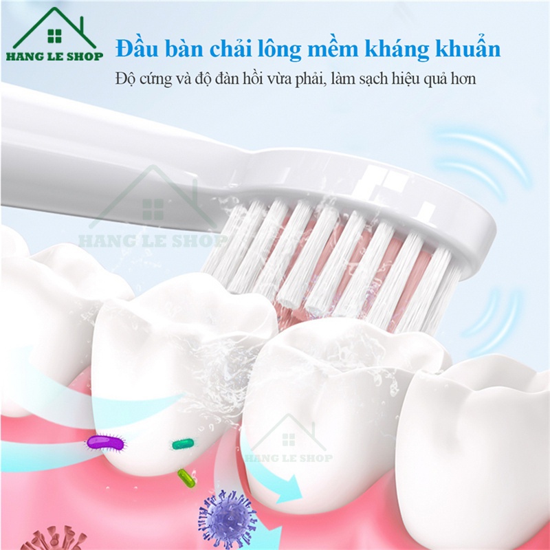 Bàn Chải Đánh Răng Điện Đa Năng 3 Trong 1 Làm Trắng Răng, Rửa Mặt, Mát Xa Bằng Kỹ Thuật Sóng Siêu Âm