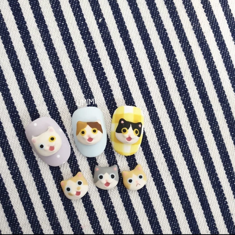 Khuôn nails mèo xinh xắn