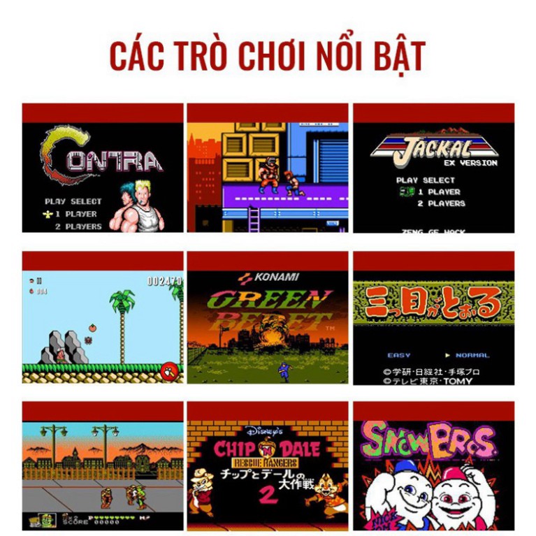 GIÁ HỜI Máy chơi game điện tử 4 nút Family Computer có 500 trò chơi không trùng lặp trong máy + băng 132 trò chơi GIÁ HỜ