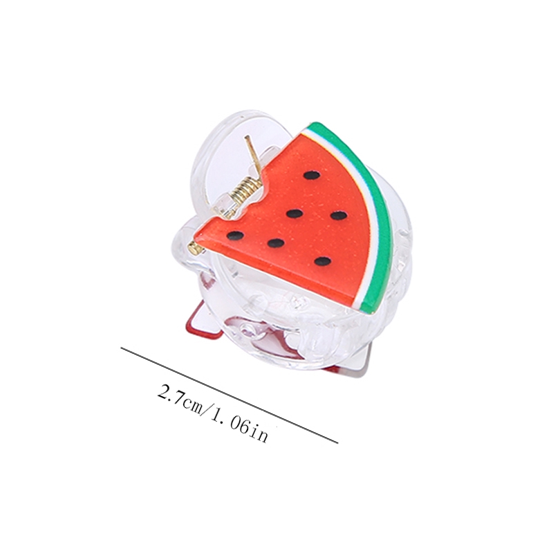 Kẹp tóc mini trong suốt hình trái cây dễ thương