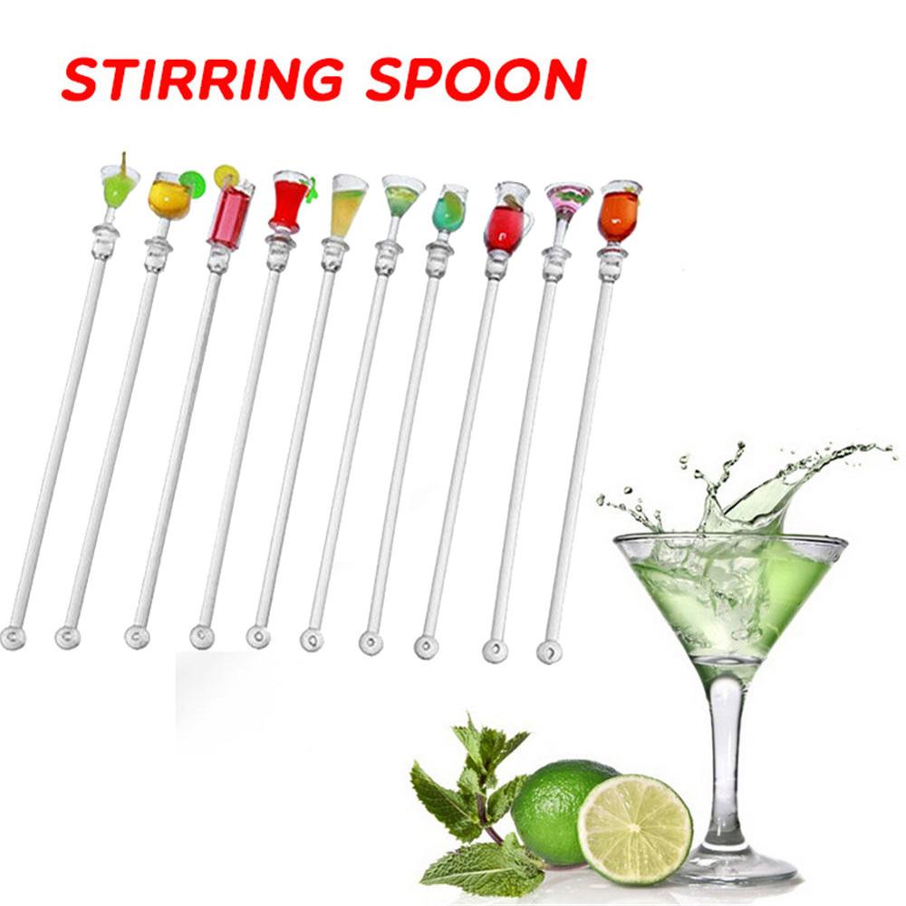 Set 10 Que Khuấy Đồ Uống Bằng Nhựa Tiện Lợi