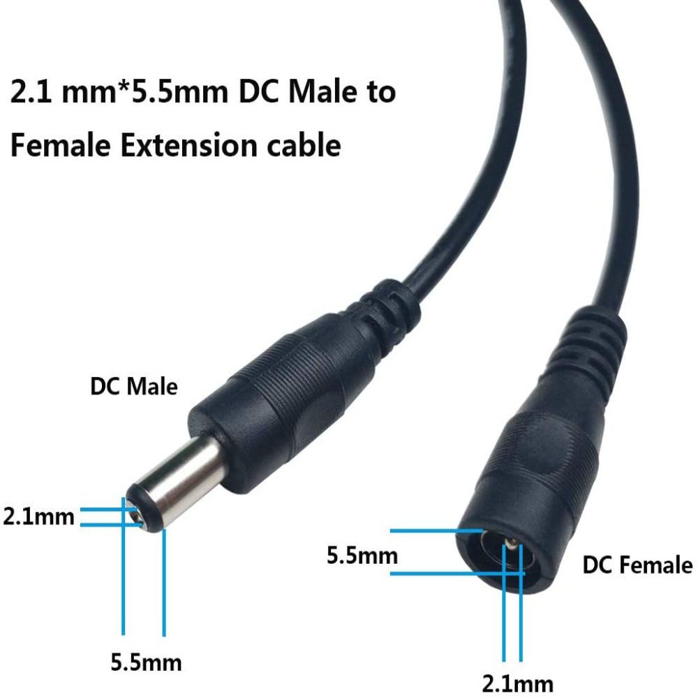 Dây Cáp Mở Rộng Nguồn DC 12V 5.5 * 2.1mm Male Female 1M 2M 3M 5M 10M Dành Cho Camera CCTV