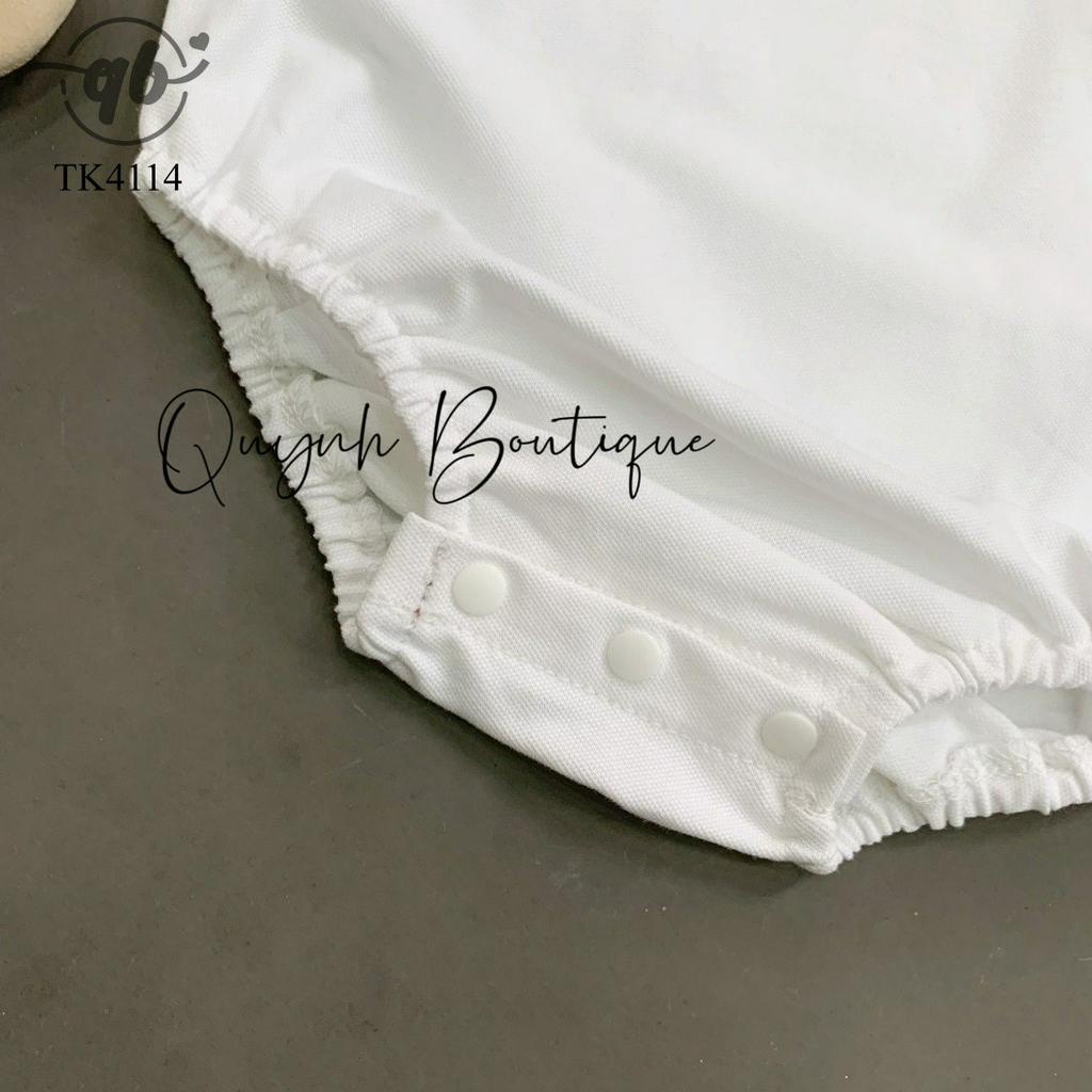 Body Polo Trắng Viền Cổ Pogo QB Quần Áo Trẻ Em Quỳnh Boutique