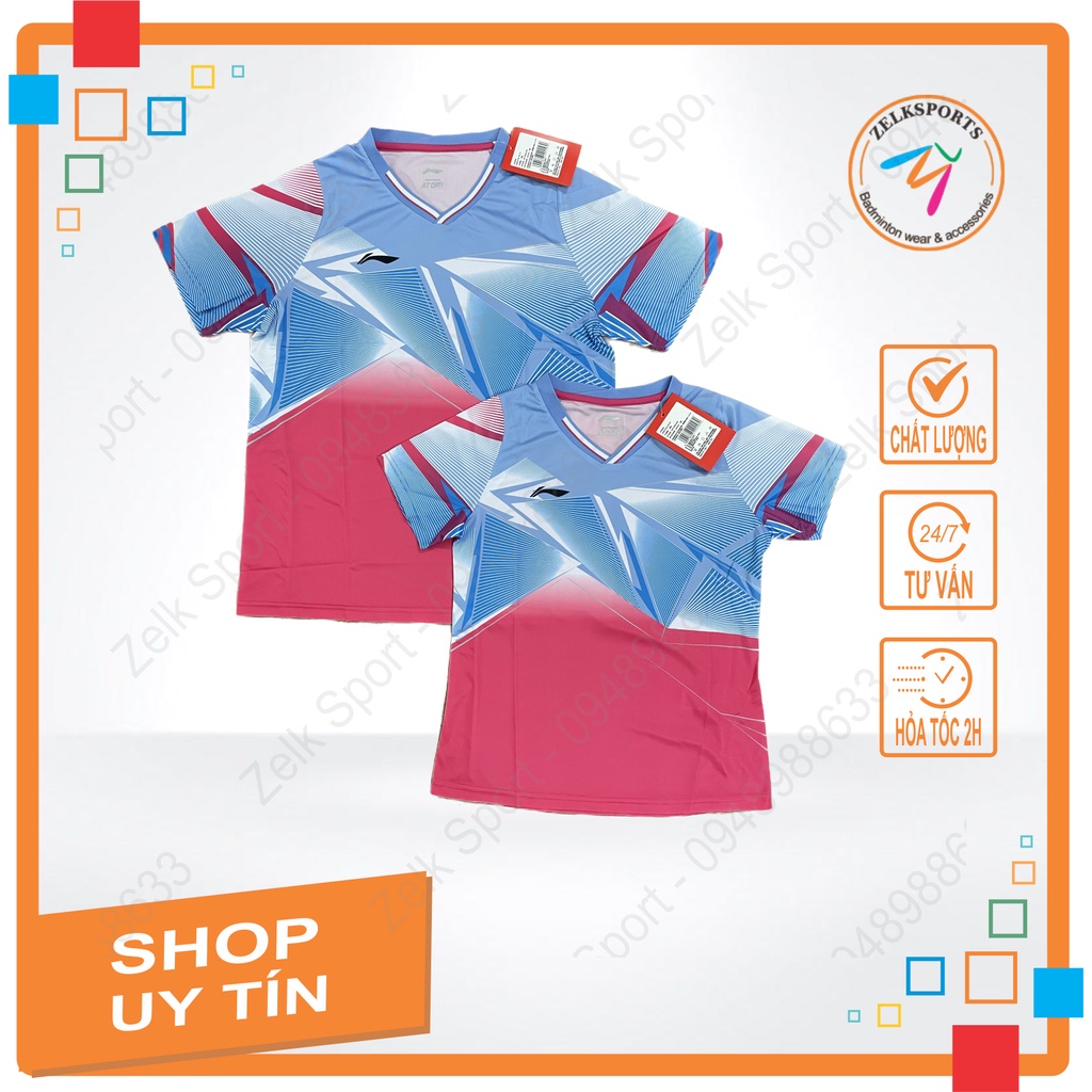 Áo cầu lông Lining 22029 Xanh nhạt (nam,nữ)