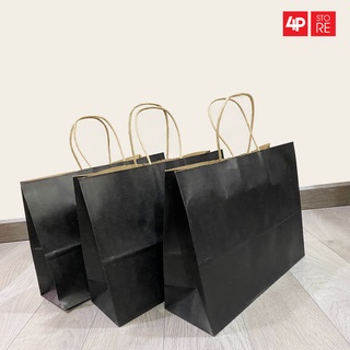 10 TÚI KRAFT ĐEN 32X24X11CM [ NGANGxCAOxHÔNG ] - HỎA TỐC