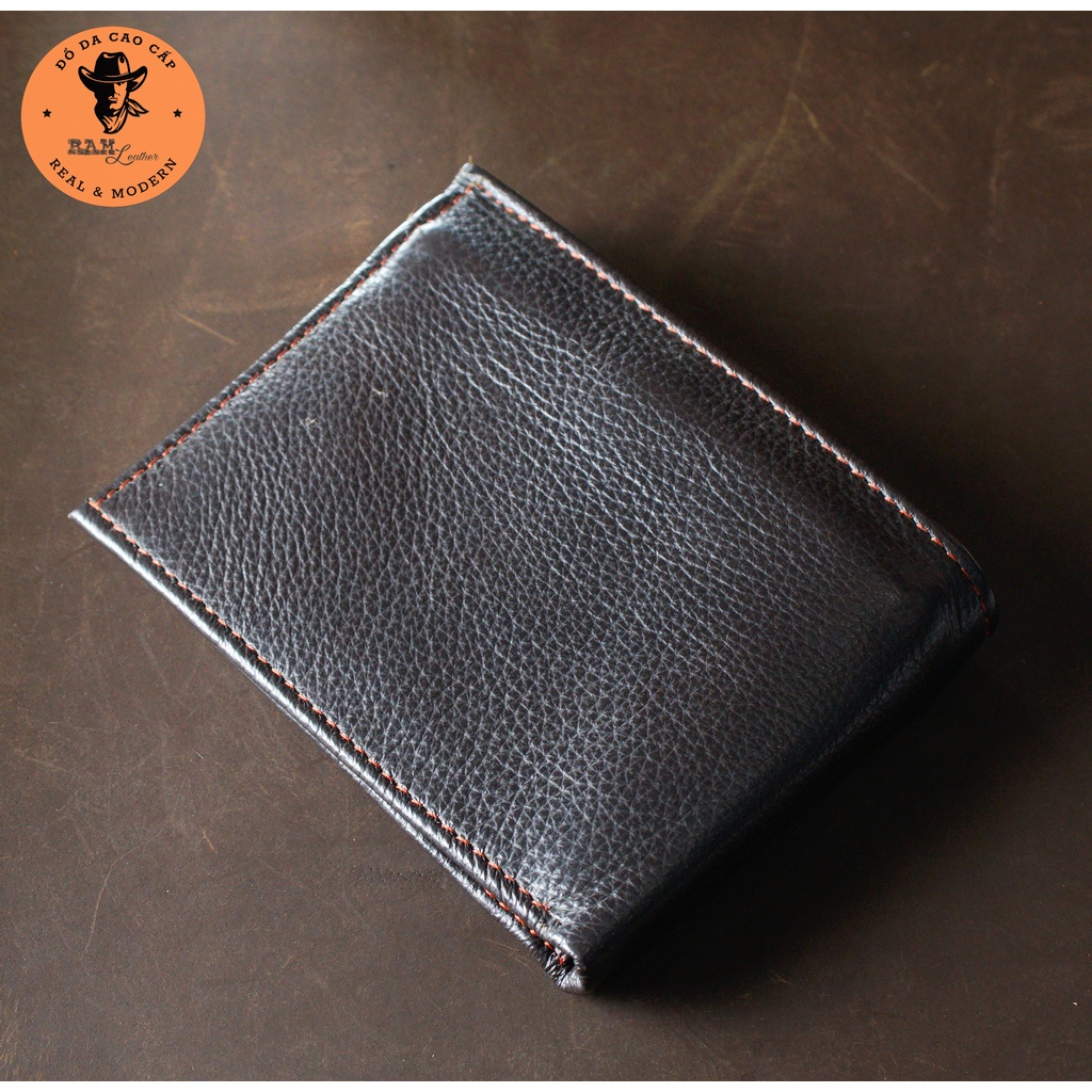Ví nam da bò màu nâu dáng ngang - RAM Leather