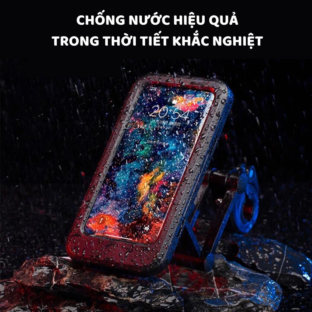 Giá Kẹp, Giá Đỡ Điện Thoại Đi Xe Máy Chống Nước, Cảm Ứng Siêu Nhạy