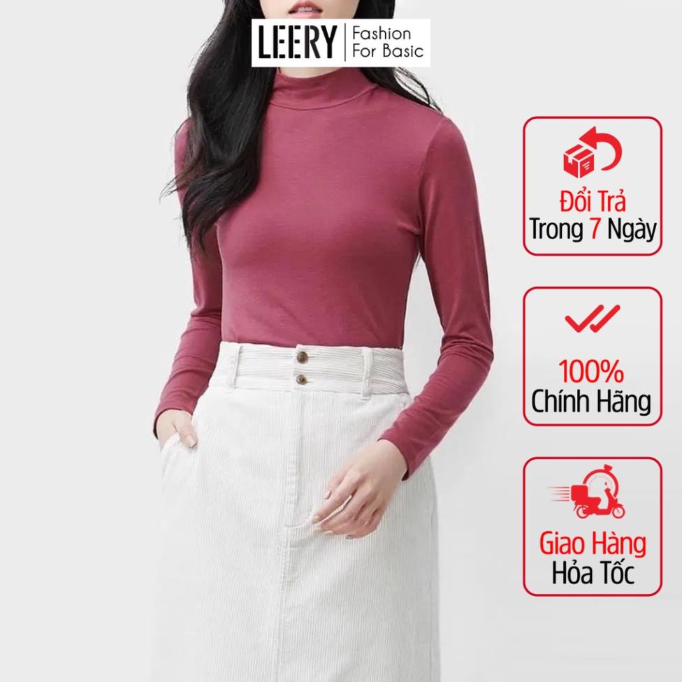 Áo giữ nhiệt nữ Leery cao cấp cổ lọ 3phan lót nỉ cổ tròn có size thu đông GN01 !