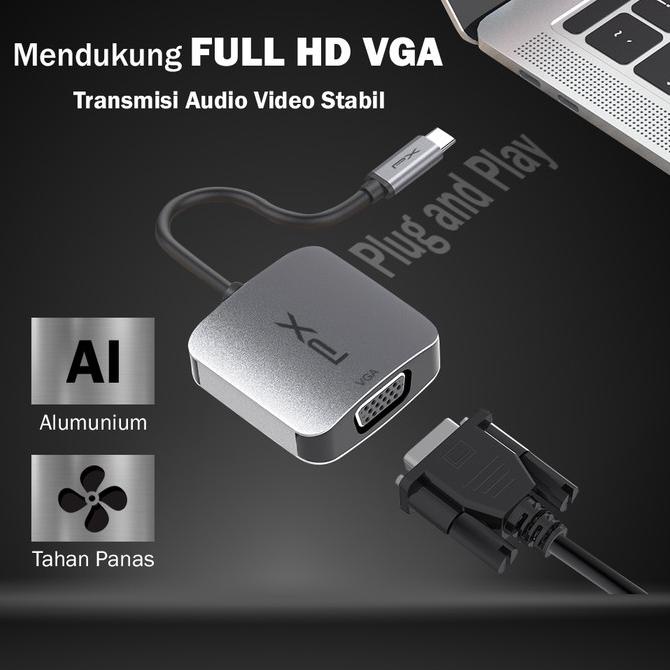 Bộ chuyển đổi cổng Type-c sang cổng Vga Hd Px Uch-1V chuyên dụng