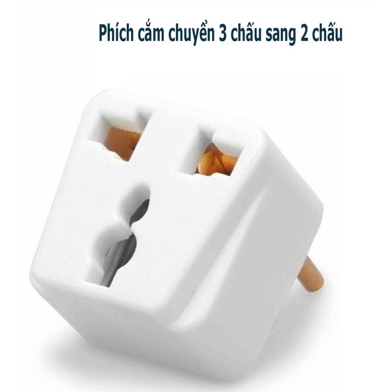 Chuyển đổi ổ 3 chấu thành 2 chấu vinakip - chuyển đổi sạc 3 chân - đầu nối ổ cắm 3 cực đa năng 10A 250V - ổ cắm 3 chấu