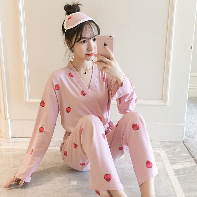[set trang phục] Bộ ngủ nữ tay dài yukata hàng ord QC (hàng loại A) | BigBuy360 - bigbuy360.vn