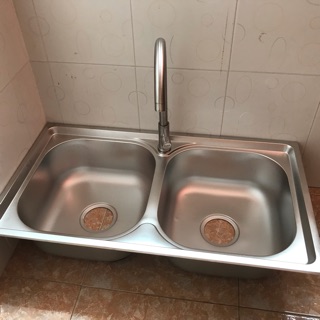 Combo chậu rửa chén bát 7843 + vòi rửa chén