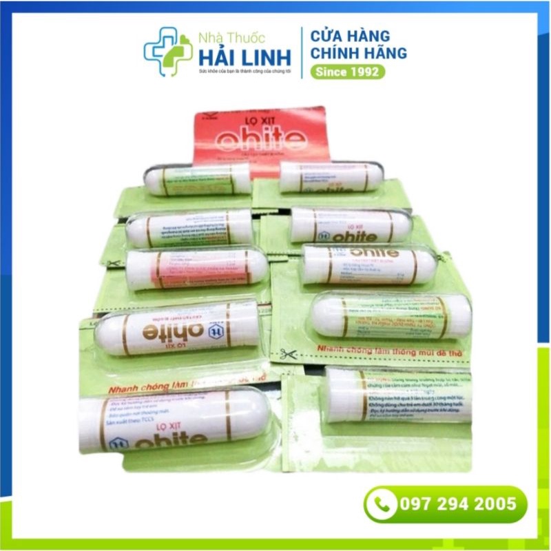 Ống hít mũi Ohite ⚡ Tặng quà ⚡ Vỉ 5 ống Giúp thông mũi và dễ thở