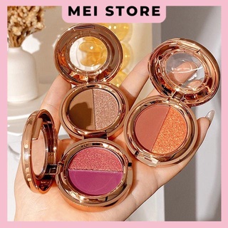 Bảng Phấn Mắt Má Hồng Bắt Sáng MANCOSIE 2 Màu Mềm Lung Linh 3g