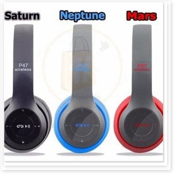 Tai nghe chụp tai cao cấp có khe thẻ nhớ Bluetooth P47 ( đen) | BigBuy360 - bigbuy360.vn