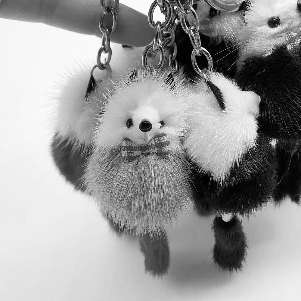 Móc Khóa Hình Quả Cầu Lông Xù Đáng Yêu