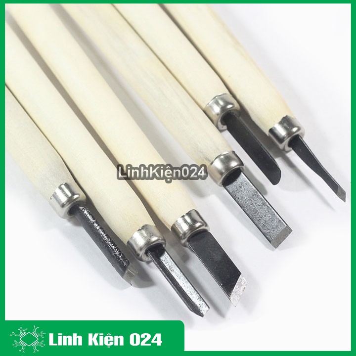Bộ Dao Tiện Cán Gỗ 6 Chiếc