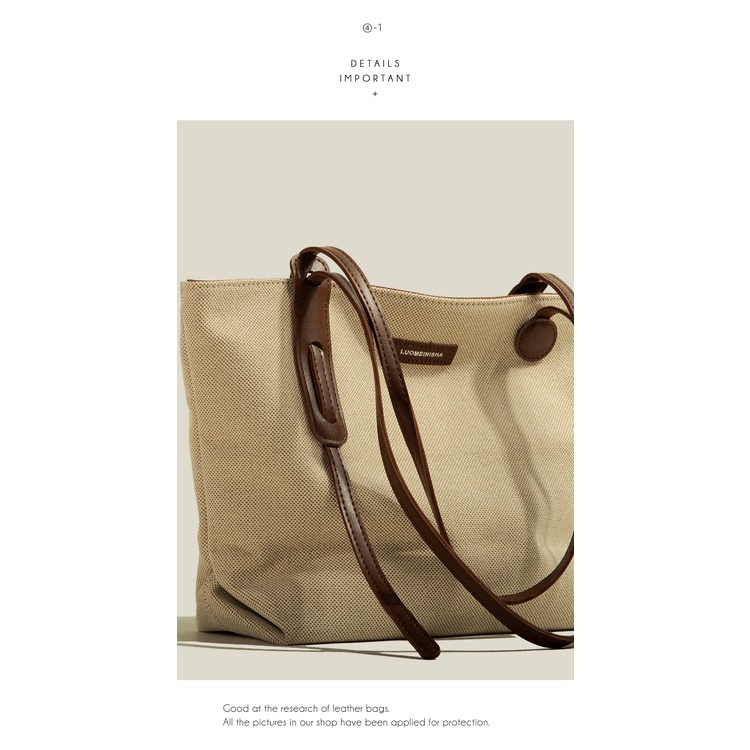 Túi Tote Đeo Vai Chất Liệu Canvas Thiết Kế Đơn Giản Thời Trang Mùa Thu 2022 Mới Cho Nữ
