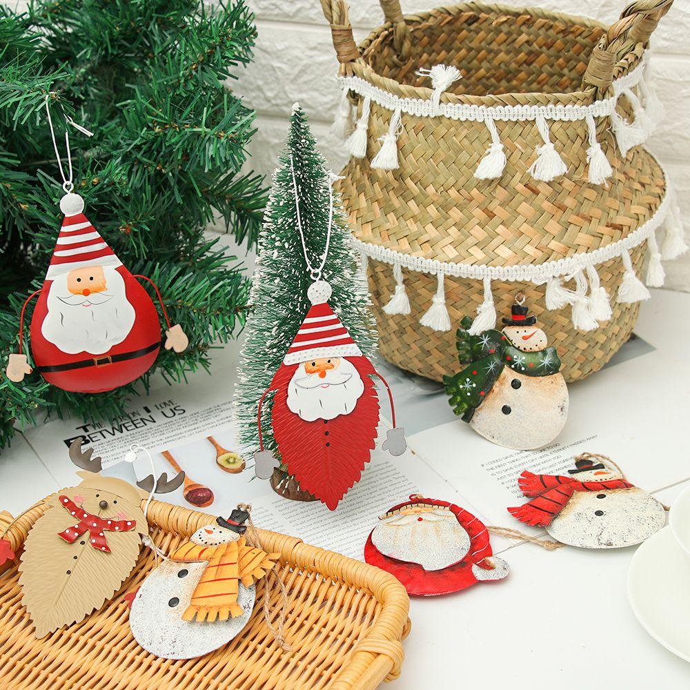 Conopery Giáng sinh treo mặt dây năm sắt nghệ thuật thủ công trang trí nội thất ông già noel khoản deer drop đồ trang trí