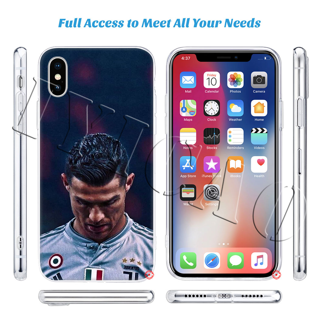 Ốp Điện Thoại Trong Suốt Họa Tiết Cristiano Ronaldo Cv37 Cho Xiaomi Redmi Note 9 9s 8 7 Pro