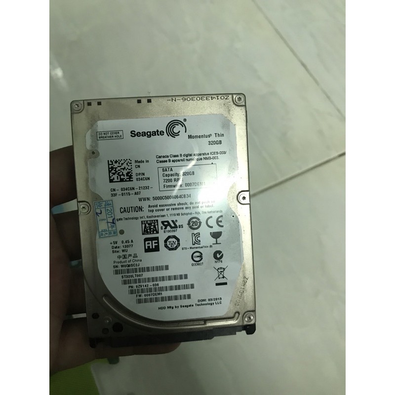 Hdd laptop 320gb/500gb sata boc máy