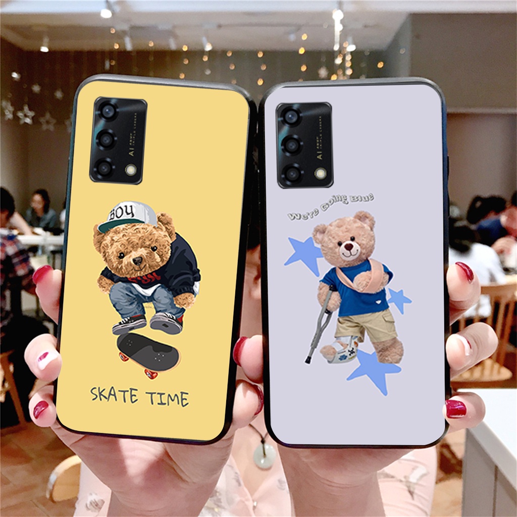 Ốp lưng Oppo A95 - Oppo A94 -Oppo A74 -Oppo a54  chú gấu lấy mật cực cute đáng yêu giá rẻ