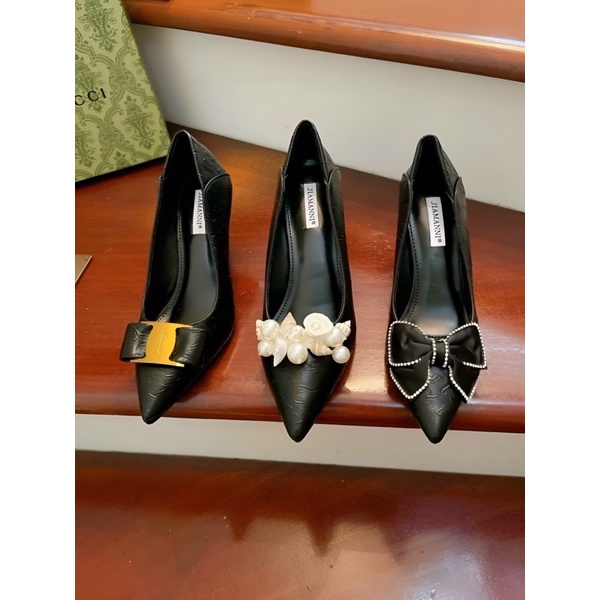 Giày cao gót nữ bít mũi 7 phân ốc hoa, giày dép nữ hoa ốc 7 phân mã CD62