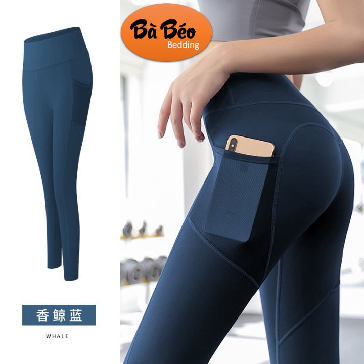 Quần tập gym nữ dài chun mông có túi ,quần tập yoga nữ , Quần chạy bộ nữ tập thể dục tập thể thao đồ tập gym nữ quần tập